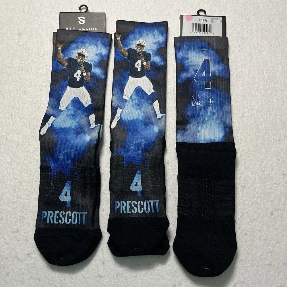 Socks NFL Dallas Cowboys Dak Prescott Strideline Number 4 Three‎ Pair